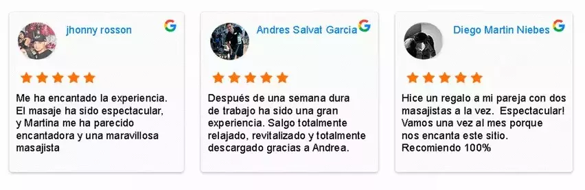 Reseñas en Google de Prive SPAce Masajes Eroticos Madrid